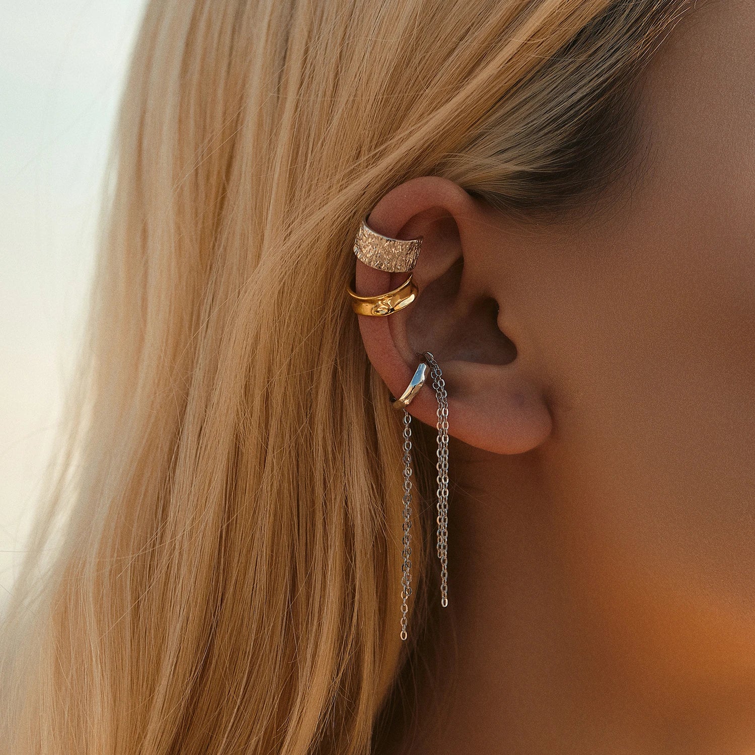 Moon earcuff by Orea – adjustable 925 sterling silver, non-piercing design
